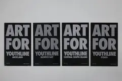 Billy Apple, Art for Youthline, laser etched acrylic, four parts from various editions