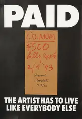 Billy Apple, Paid: The Artist Has to Live Like Everybody Else