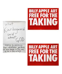 Three screenprinted posters by Billy Apple (2) and John Reynolds by Free Nz Art, issued by Artspace, 2005, sold May 2025