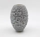 John Parker, Volcanic orb, white glazed ceramic