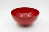 Len Castle, Hemispherical lava bowl, earthenware with rich red lava glaze