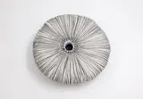 Len Castle, Sea Secret, round sculpted form with a blue alkaline interior
