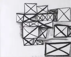 Allen Maddox, Untitled (Grid), charcoal on paper