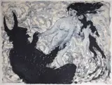 Alexis Hunter, Artist and Muse (Dancing), mixed media on paper