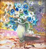 A Shower of Flowers by Patricia France, gouache on board, sold May 2025