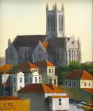 Peter Siddell, Untitled (City View), oil on board