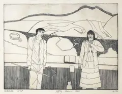 Portobello by Jeffrey Harris, etching, 12/50, sold May 2025