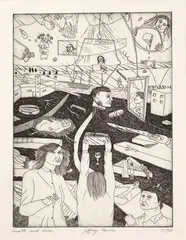 Jeffrey Harris, Death and Love, etching, 37/50