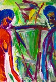 Jeffrey Harris, Untitled (two figures), acrylic on paper