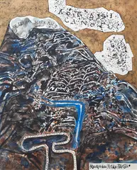 Robert Ellis, Maungawhau, Mt Eden, watercolour, ink and acrylic on paper