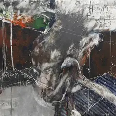 Pretty Girls Don't Come Home by Richard Lewer, mixed media on aluminium, offered May 2025