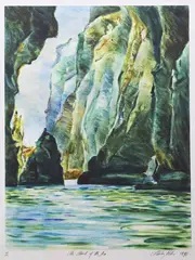 Stanley Palmer, The Sound of the Sea, colour lithograph, II