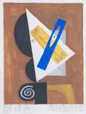 Dick Frizzell, Blue Eye Tiki, gouache on paper