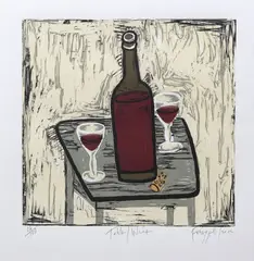 Dick Frizzell, Table/Wine, lithograph, 26/100