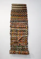 Jeffrey Thomson, Untitled, painted and woven corrugated iron