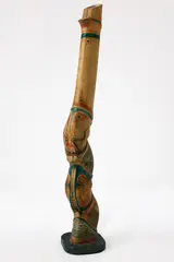 Guy Ngan, Bamboo Totem, marker pen on bamboo, stone base