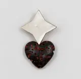 Warwick Freeman, Heart and Star, pearl shell, scoria, paint, gold, oxidised silver