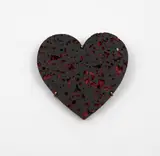 Warwick Freeman, Rangitoto Heart, scoria, paint, gold, oxidised silver, circa 1992
