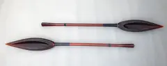 Luke Jacomb, Untitled (Ceremonial Scoops), cast glass and binding, 4 parts