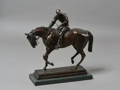 Le Grande Jockey by Isidore Bonheur, bronze sculpture on marble base, sold May 2025
