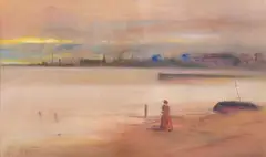 Girolamo P. Nerli, Untitled (Australian Seascape), pastel on paper
