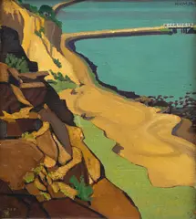 Harry Vye Miller, Road to the Bay, oil on canvas board