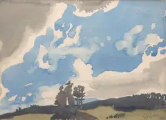 Harry Vye Miller, South Island Landscape, watercolour