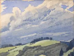 Harry Vye Miller, Untitled - South Island Landscape, watercolour
