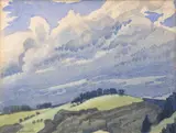 Harry Vye Miller, Untitled - South Island Landscape, watercolour