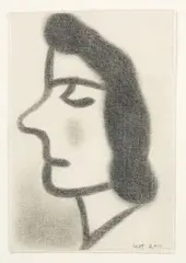 Barry Lett, Portrait of a Woman, charcoal on canvas