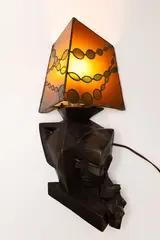 Terry Stringer, Untitled, cast bronze with leadlight shade by Ken Cook, 3/3