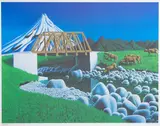 Michael Smither, Alfred Road Bridge, screenprint, 48/50