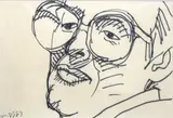 Michael Smither, Portrait of Rachael McAlpine, ink on paper