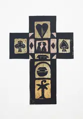 Nigel Brown, Gambling on Survival, colour woodcut, 15/30