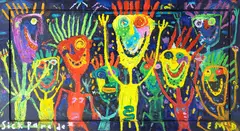 Ewen McDougall, Sick Parade II, oil on board