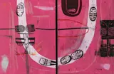 Saffronn Te Ratana, T.K.T.K (Drawing), oil on board, diptych