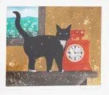 Gary Tricker, Red Clock, etching, A/P