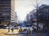 Henry Edwards, Late Afternoon, Wellesley Street, acrylic polymer on board