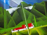 Lyn Bergquist, Waima from Churches of the Hokianga, acrylic on canvas