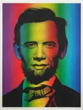 Ron English, Abraham Obama, colour screenprint, 1/1