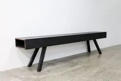 Humphrey Ikin, Sideboard, ebonised oak, raised on splayed legs and with four drawers