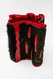 Hide and resin vase by Humberto and Fernando Campana, black hide and red resin (some losses), sold May 2025