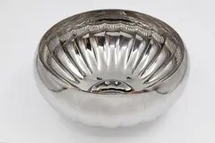 Georg Jensen, Large stainless steel bowl, with petal shaped sides