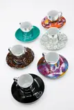 Damien Hirst, Anamorphic Expresso Cups, set of six porcelain espresso cup and plate set, 2007