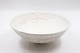 John Parker, Large ceramic bowl, with a thick and textured shiny white glaze