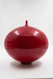 Peter Collis, Large red orb vase, glazed porcelain (small scratch)