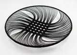 Ruth Castle, Large radiating dish, fish basket weaving technique, fine rattan core dyed with Condys crystals