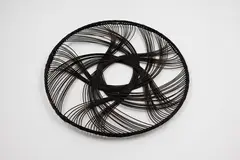 Ruth Castle, Five-pointed star round dish, fine dyed woven rattan