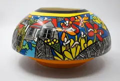 B Hughes, Untitled, painted and glazed ceramic