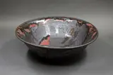 Graeme Storm, Large bowl, stoneware with manganese glaze and copper red highlights
